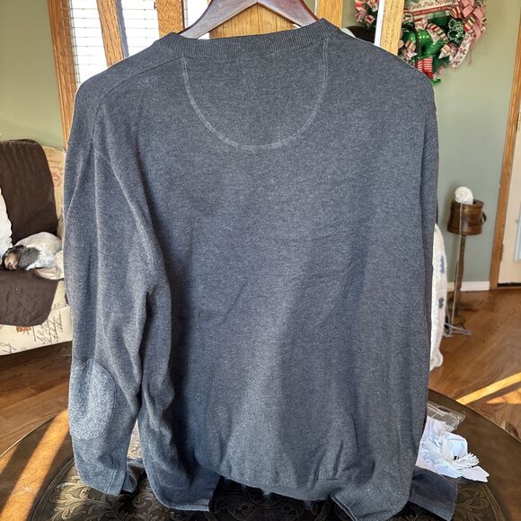 Cambridge Dry Goods Company Mens XL Gray Lambswool Blend V-Neck  Sweater - Picture 5 of 6